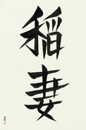 Japanese Calligraphy Art - Lightning (inazuma) (VD3A)