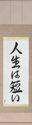 Japanese Hanging Scroll - Life is Short (jinsei wa mijikai) (VS3A)