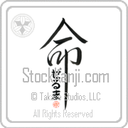 Zelma Is My Life Japanese tattoo design with Zelma (zel-mah) in hiragana inside the kanji for My Life by Eri Takase