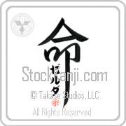 Zelda Is My Life Japanese tattoo design with Zelda (zel-dah) in katakana inside the kanji for My Life by Eri Takase