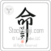 Zonia Is My Life Japanese tattoo design with Zonia (zo-nee-ah) in katakana inside the kanji for My Life by Eri Takase