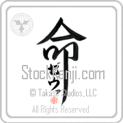 Zeva Is My Life Japanese tattoo design with Zeva (ze-vah) in katakana inside the kanji for My Life by Eri Takase