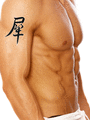 Japanese Rhinoceros Tattoo by Master Japanese Calligrapher Eri Takase