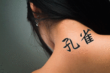 Japanese Peafowl Tattoo by Master Japanese Calligrapher Eri Takase