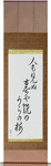 On the back of the mirror, A spring unseen, A flowering plum-tree Japanese Scroll by Master Japanese Calligrapher Eri Takase