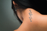 Japanese In this world of ours, We walk above hell, Gazing at flowers Tattoo by Master Japanese Calligrapher Eri Takase