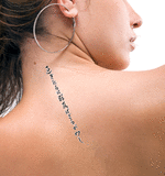Japanese Let what is past flow away downstream Tattoo by Master Japanese Calligrapher Eri Takase