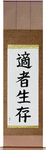 Survival of the Fittest Japanese Scroll by Master Japanese Calligrapher Eri Takase