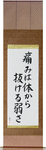 Pain is Weakness Leaving the Body Japanese Scroll by Master Japanese Calligrapher Eri Takase