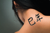 Japanese Year of the Snake Tattoo by Master Japanese Calligrapher Eri Takase